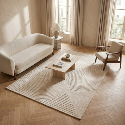Tapis de salon en laine naturel - Orvieto - ambiance salon 1