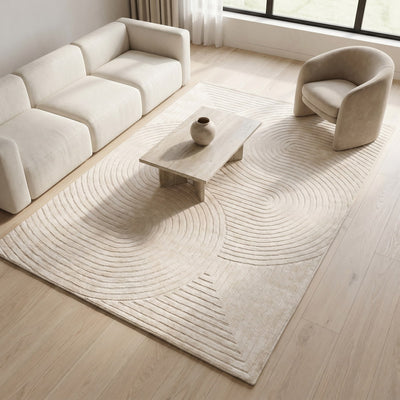 Tapis de salon en laine naturel - Orvieto - ambiance salon 2