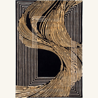 Tapis de salon en laine naturel - Dalia - fond #F9F6F0 détouré