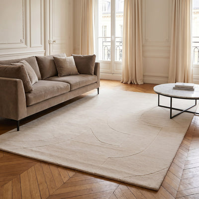 Tapis de salon en laine naturel - Benevento - ambiance salon 3