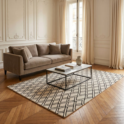 Tapis de salon en laine noir - Isola - ambiance salon 3