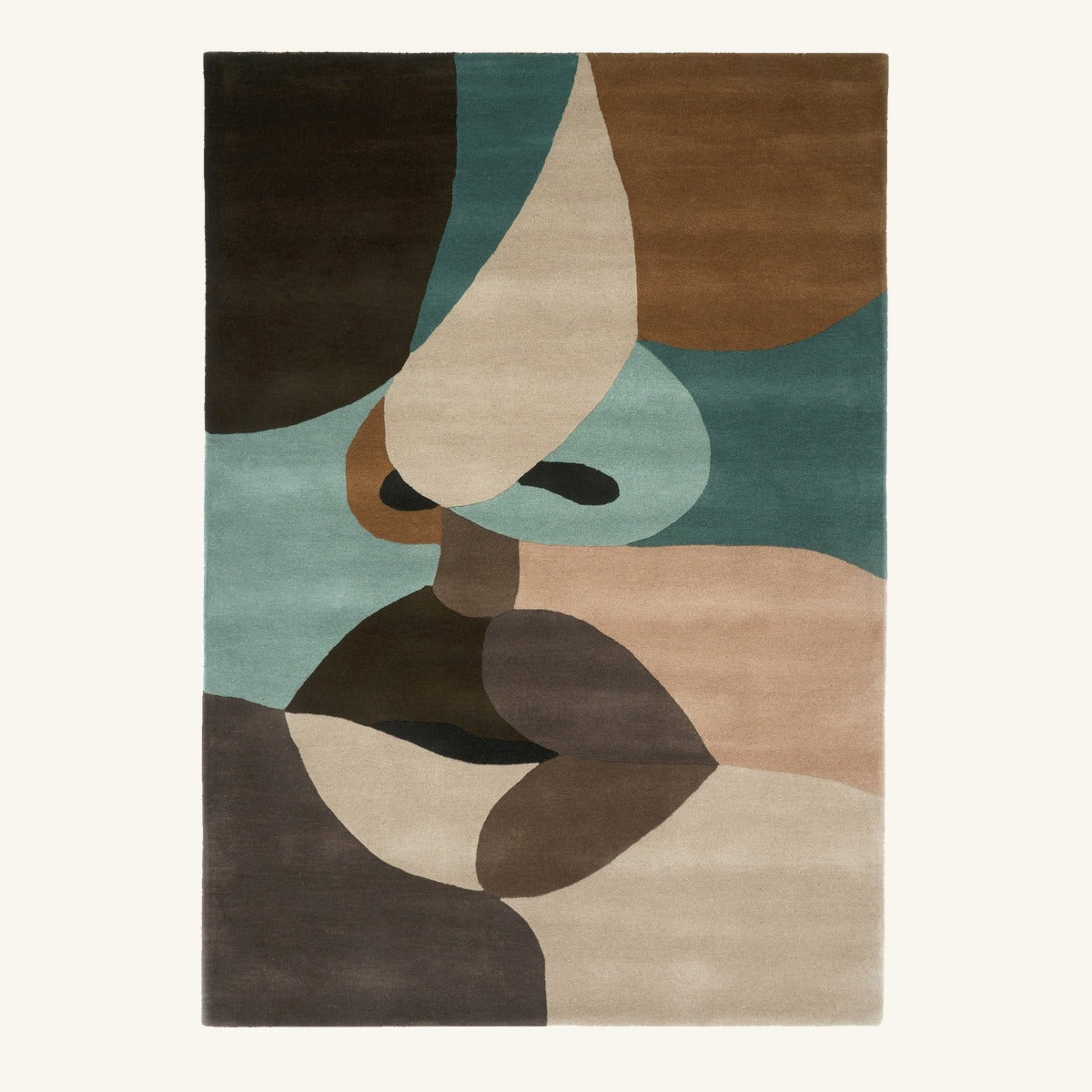 Tapis de salon en laine pastel - Foligno - fond #F9F6F0 détouré