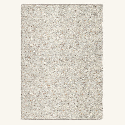 Tapis de salon en laine sable - Pienza - fond #F9F6F0 détouré