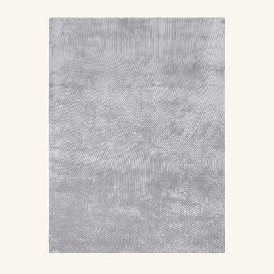 Tapis design en viscose argenté - Novara - test fond détouré #F9F6F0