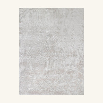 Tapis design en viscose beige - Giulia - fond #F9F6F0 détouré