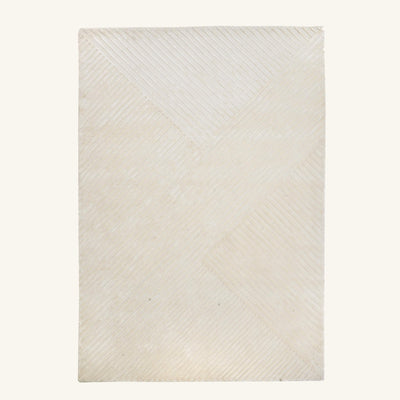 Tapis design en viscose ivoire - Gubbio - fond #F9F6F0 détouré
