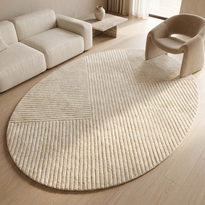 Tapis design en viscose ivoire - Fermo - ambiance salon 2