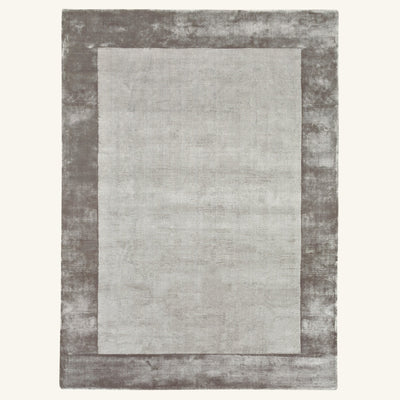Tapis design en viscose naturel - Bianca - fond #F9F6F0 détouré