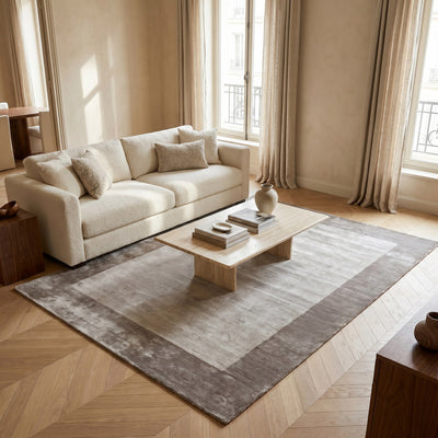 Tapis design en viscose naturel - Bianca - ambiance salon 1