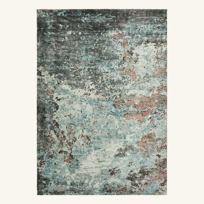 Tapis design en viscose naturel - Rosalia - fond #F9F6F0 détouré