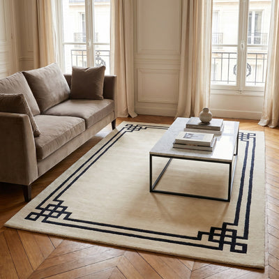 Tapis design en viscose perle - Gaeta - ambiance salon 3