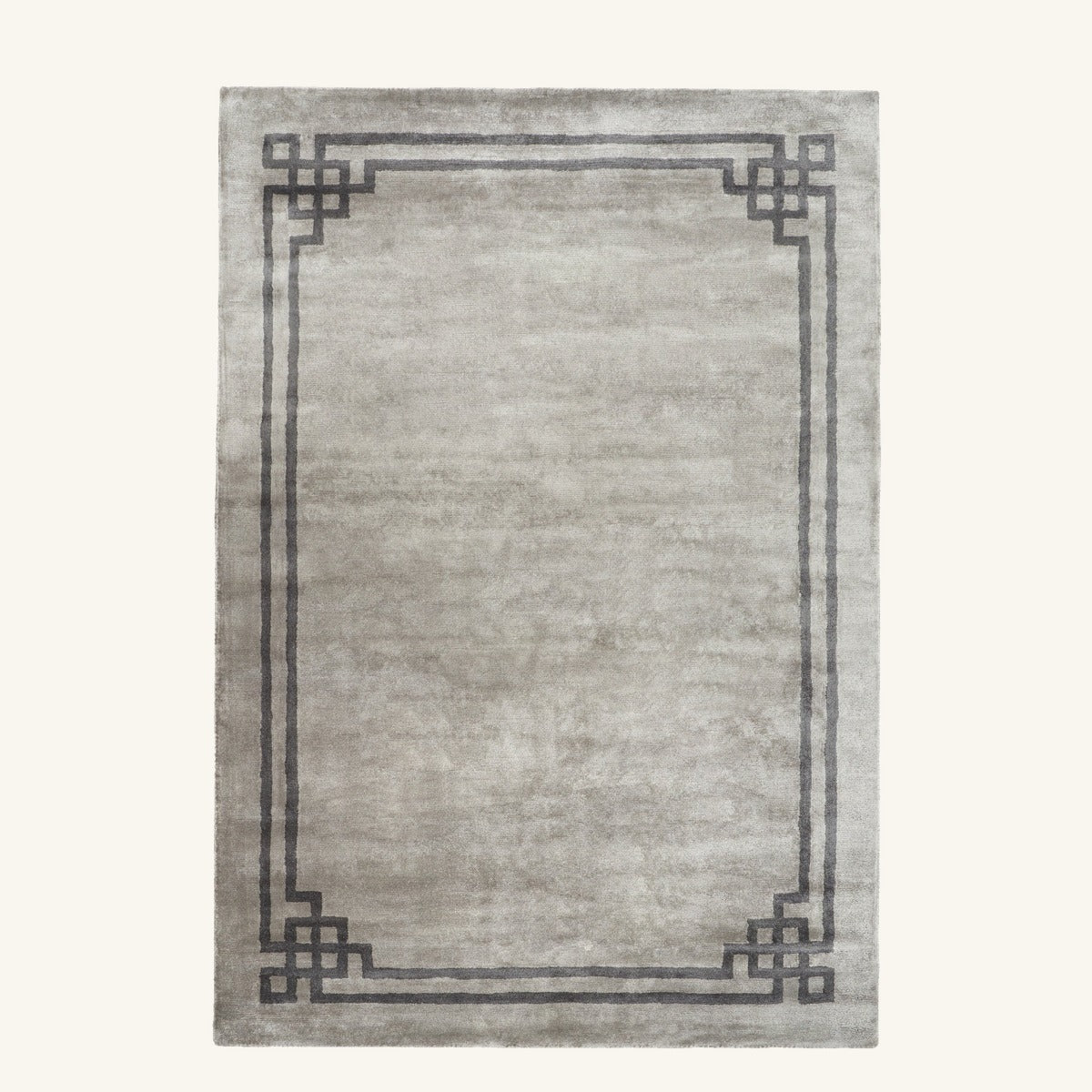 Tapis design en viscose pierre - Vicenza - fond #F9F6F0 détouré