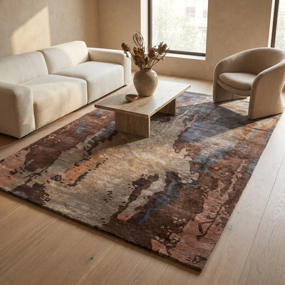 Tapis design en viscose violet - Fiorella - ambiance salon 2