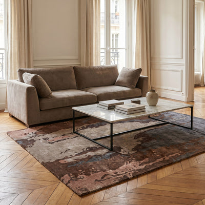 Tapis design en viscose violet - Fiorella - ambiance salon 3