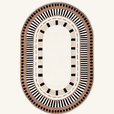 Tapis de salon en laine et viscose ivoire - Capua
