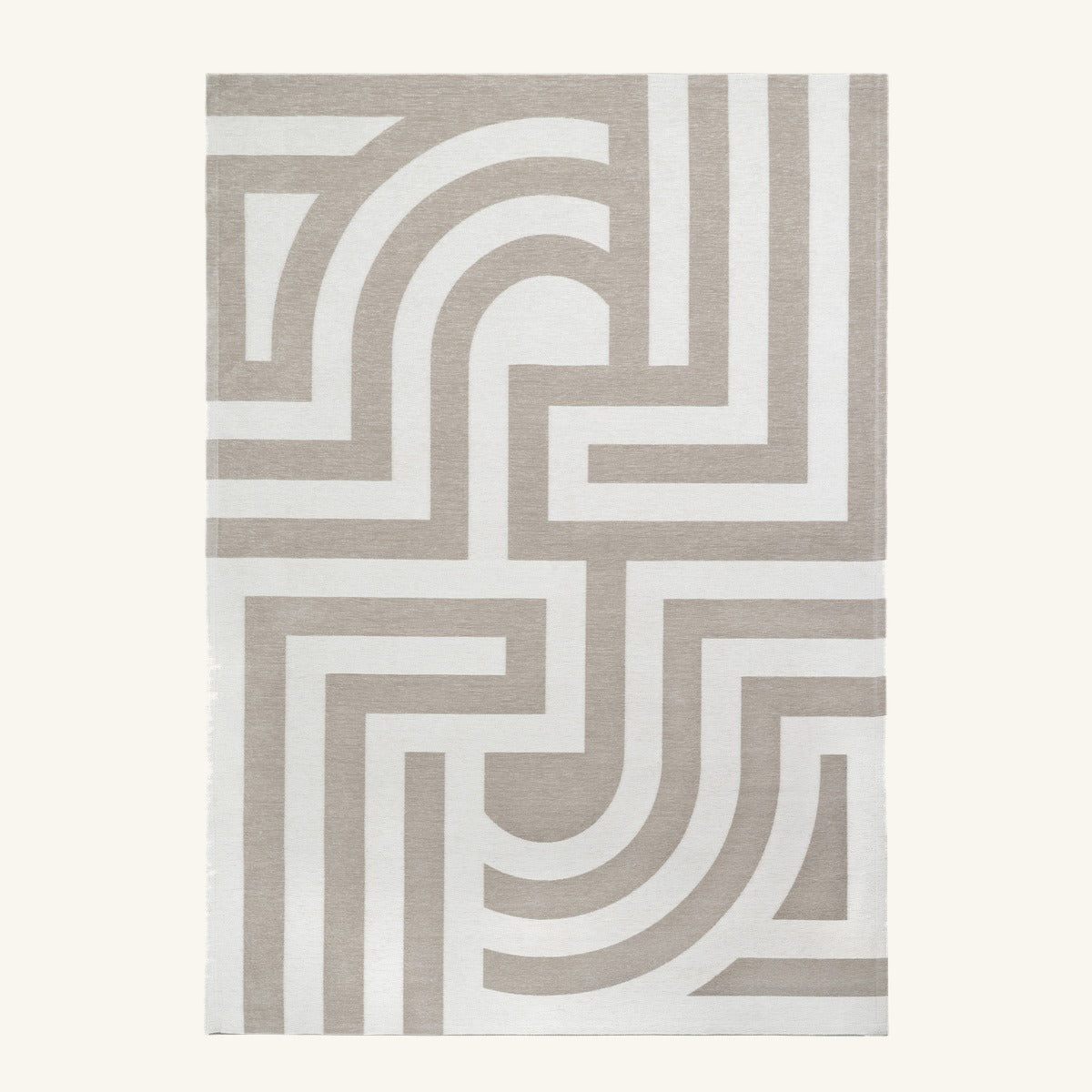 Tapis lavable art déco beige - Nerina - fond #F9F6F0 détouré