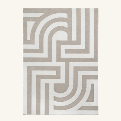 Tapis lavable art déco beige - Nerina - fond #F9F6F0 détouré
