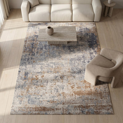 Tapis lavable de salon beige - Siracusa - ambiance salon 2