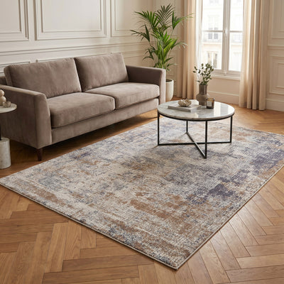 Tapis lavable de salon beige - Siracusa - ambiance salon 3