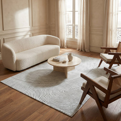 Tapis lavable de salon blanc - Umbria - ambiance salon 1