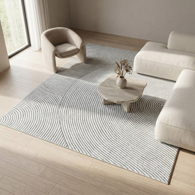 Tapis lavable de salon blanc - Umbria - ambiance salon 2