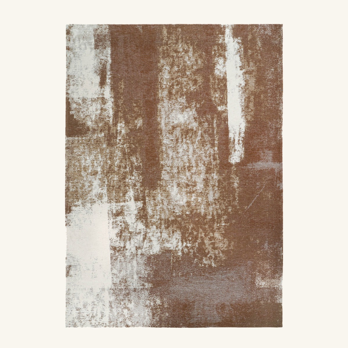 Tapis lavable de salon cuivré - Matera - fond #F9F6F0 détouré