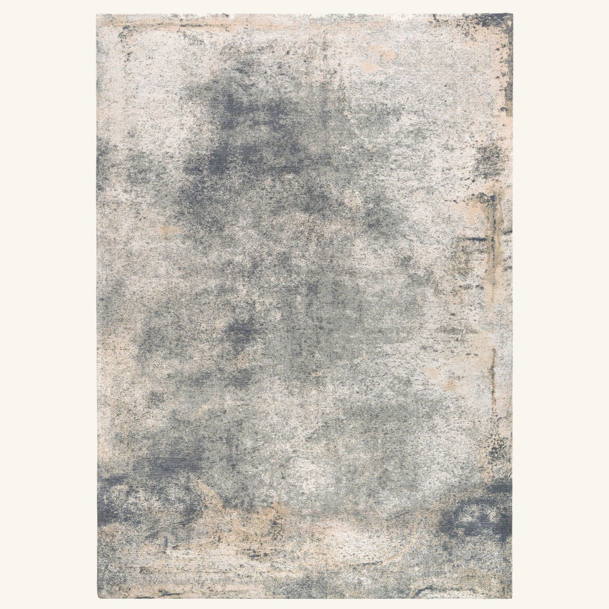 Tapis lavable de salon gris - Ariella - fond #F9F6F0 détouré