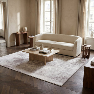 Tapis lavable de salon gris - Chiara - ambiance salon 1