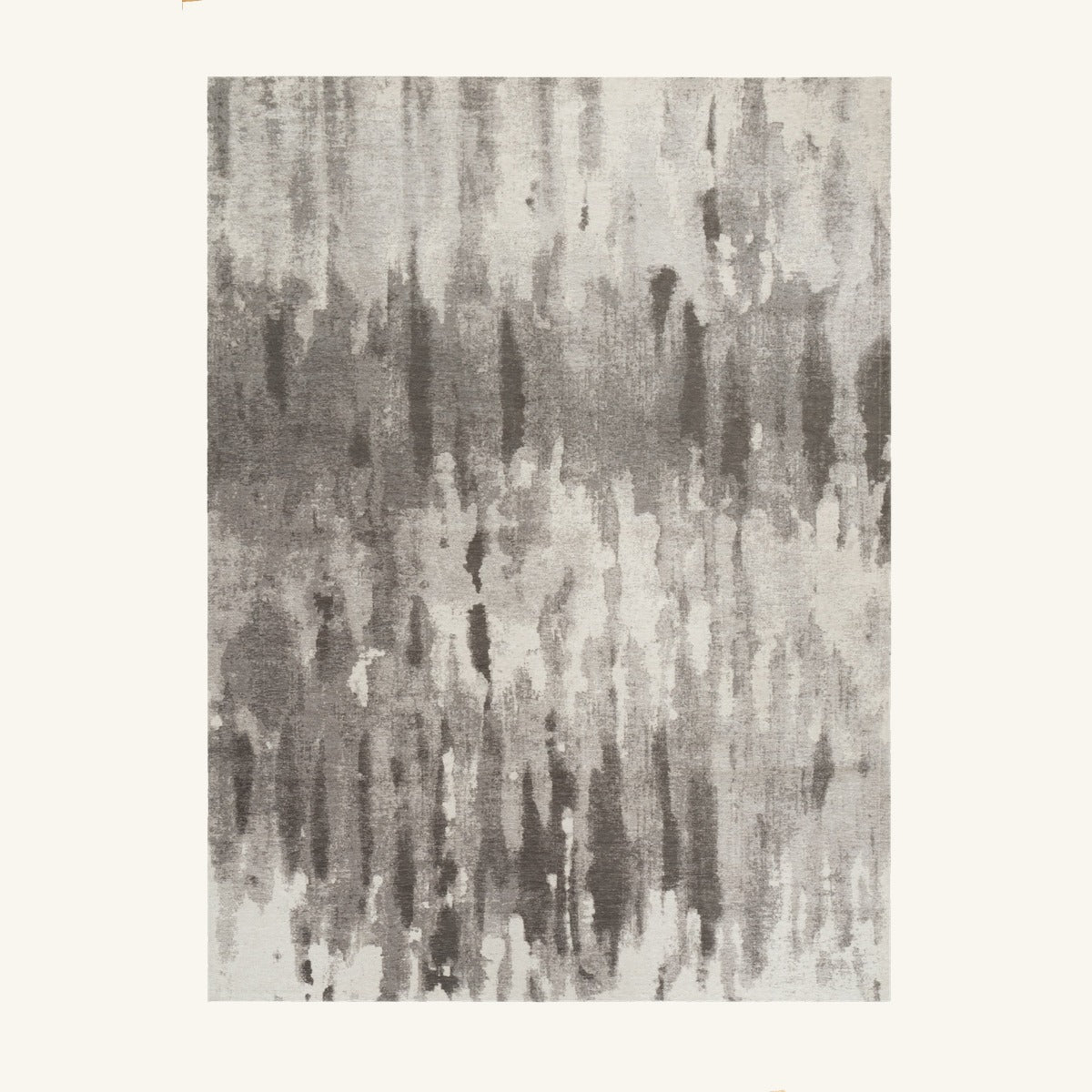 Tapis lavable de salon gris - Luce - fond #F9F6F0 détouré