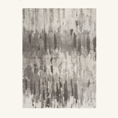 Tapis lavable de salon gris - Luce - fond #F9F6F0 détouré