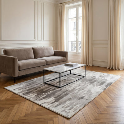Tapis lavable de salon gris - Luce - ambiance salon 3