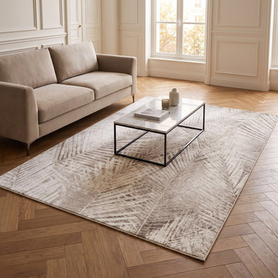 Tapis lavable de salon ivoire - Monza - ambiance salon 3