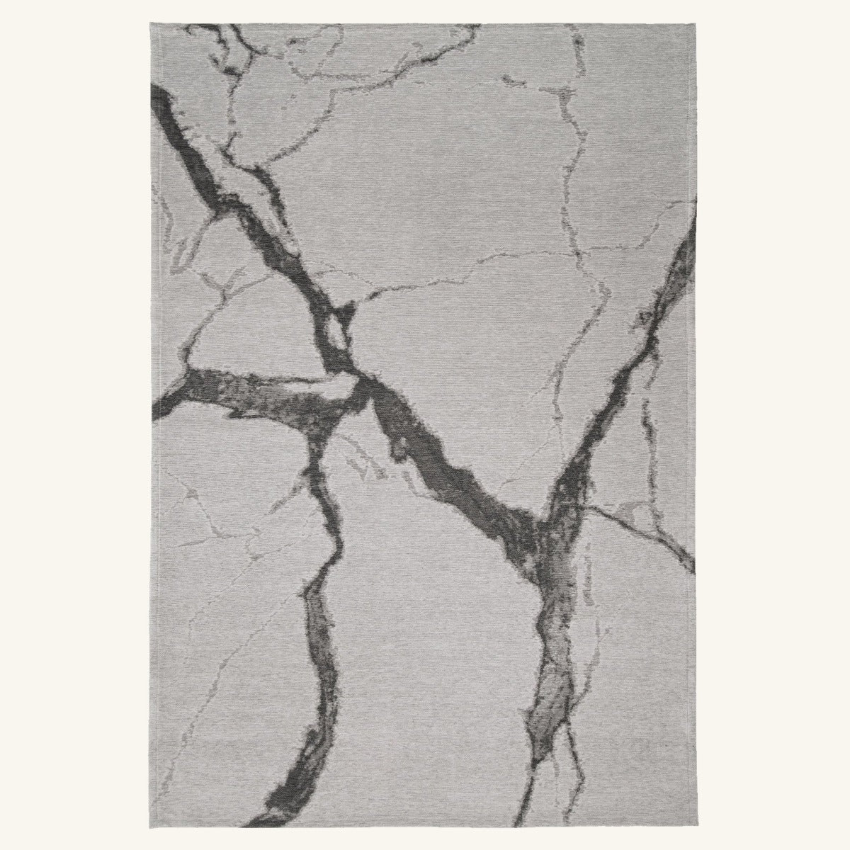Tapis lavable effet pierre gris clair - Bergamo - fond #F9F6F0 détouré