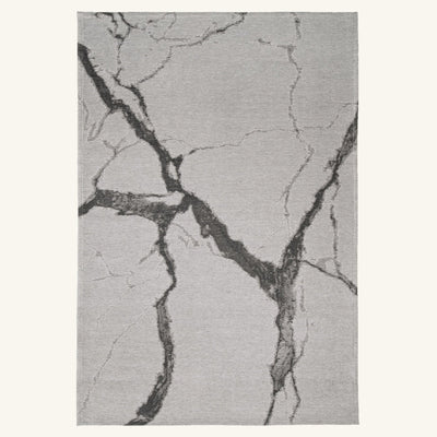 Tapis lavable effet pierre gris clair - Bergamo - fond #F9F6F0 détouré