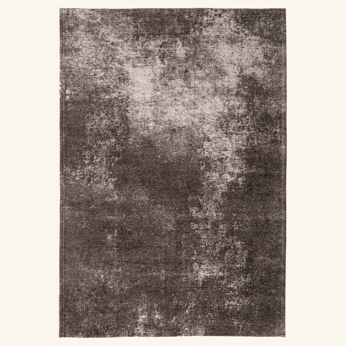 Tapis lavable effet pierre taupe - Viterbo - fond #F9F6F0 détouré
