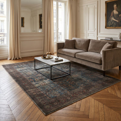 Tapis lavable vintage naturel - Pesaro - ambiance salon 3