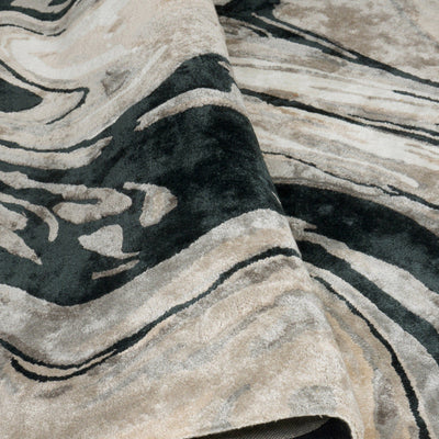 Tapis noir en laine et viscose - Adria - photo 1