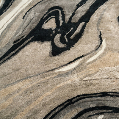 Tapis noir en laine et viscose - Adria - photo 3