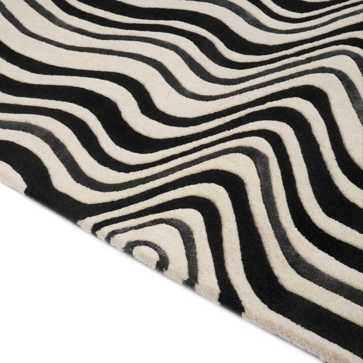 Tapis noir en laine et viscose - Garda - photo 2