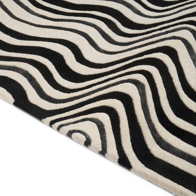 Tapis noir en laine et viscose - Garda - photo 2