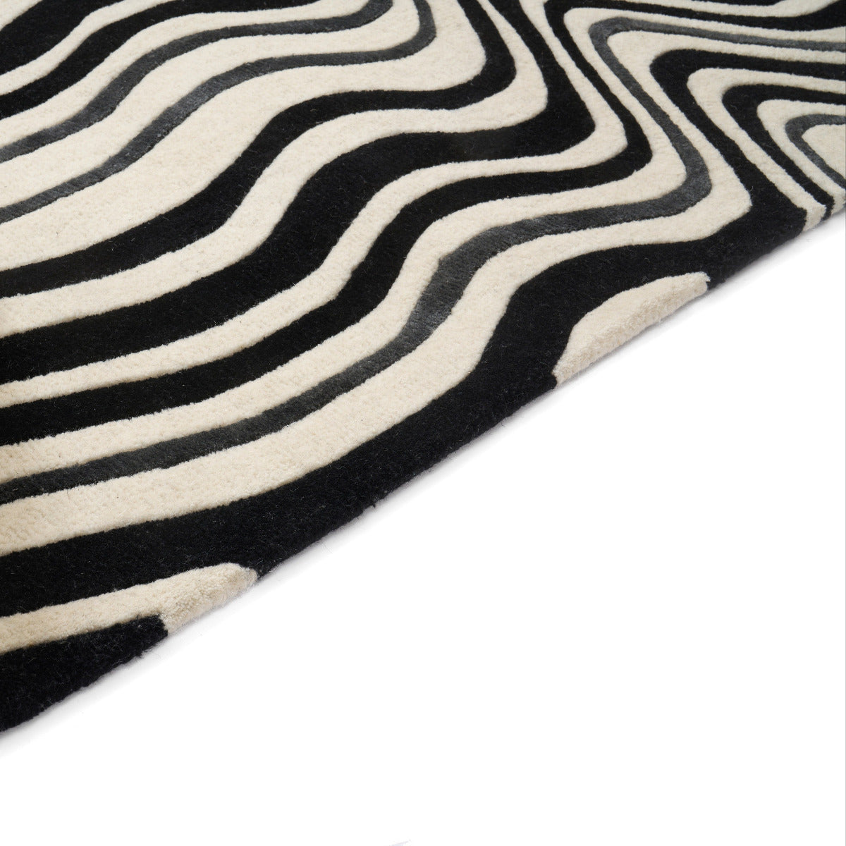 Tapis noir en laine et viscose - Garda - photo 3
