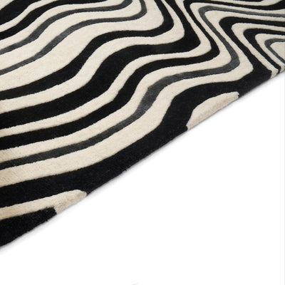 Tapis noir en laine et viscose - Garda - photo 3