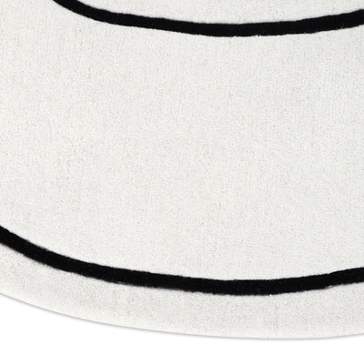 Tapis rond bouclé ivoire en laine - Carina - photo 1