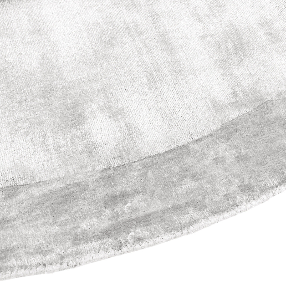 Tapis rond clair gris en viscose - Bari - photo 3