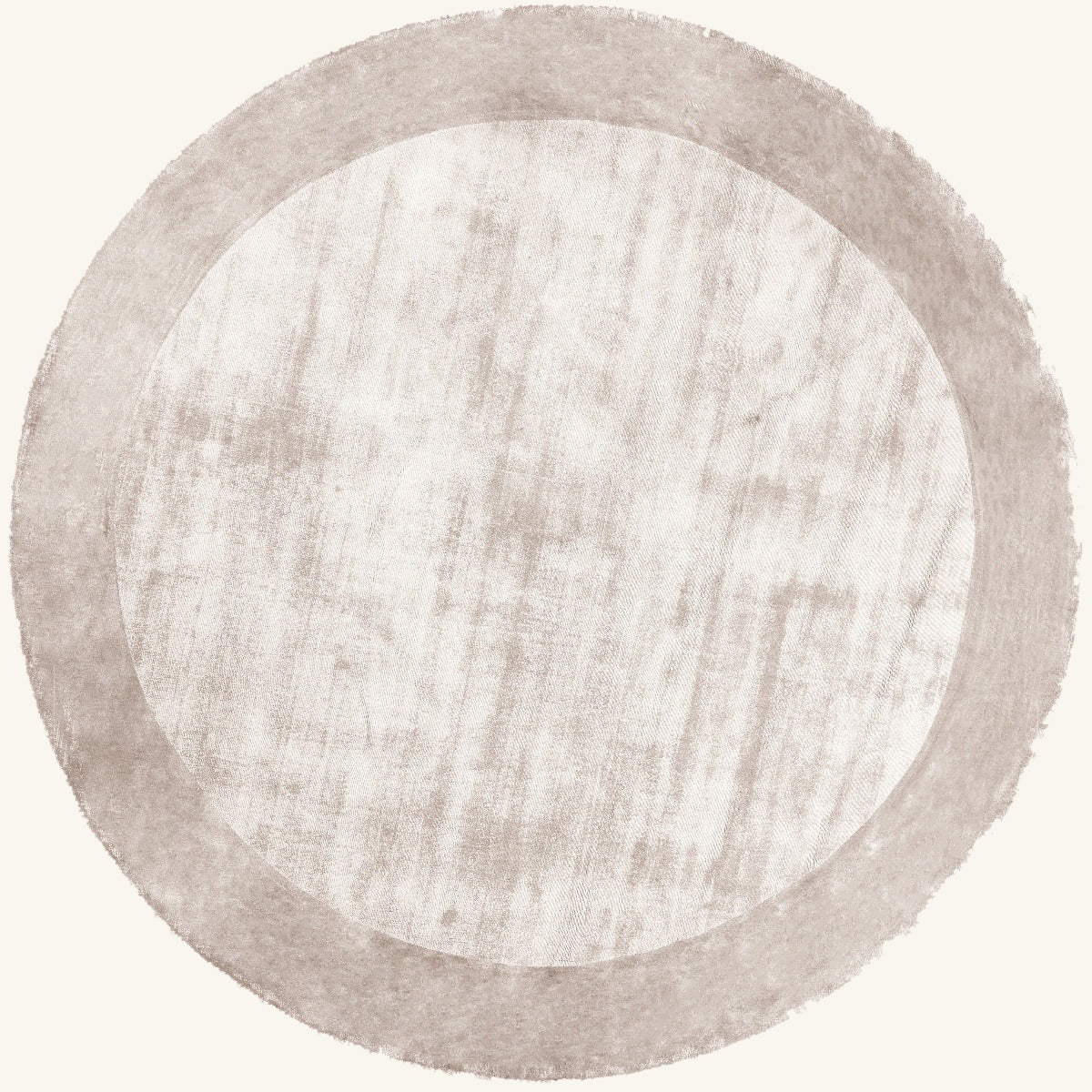 Tapis rond design argenté - Belluno - fond #F9F6F0 détouré
