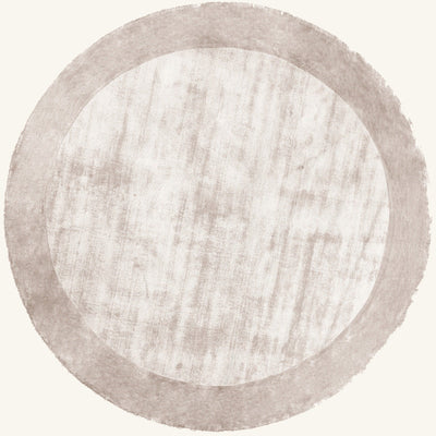 Tapis rond design argenté - Belluno - fond #F9F6F0 détouré
