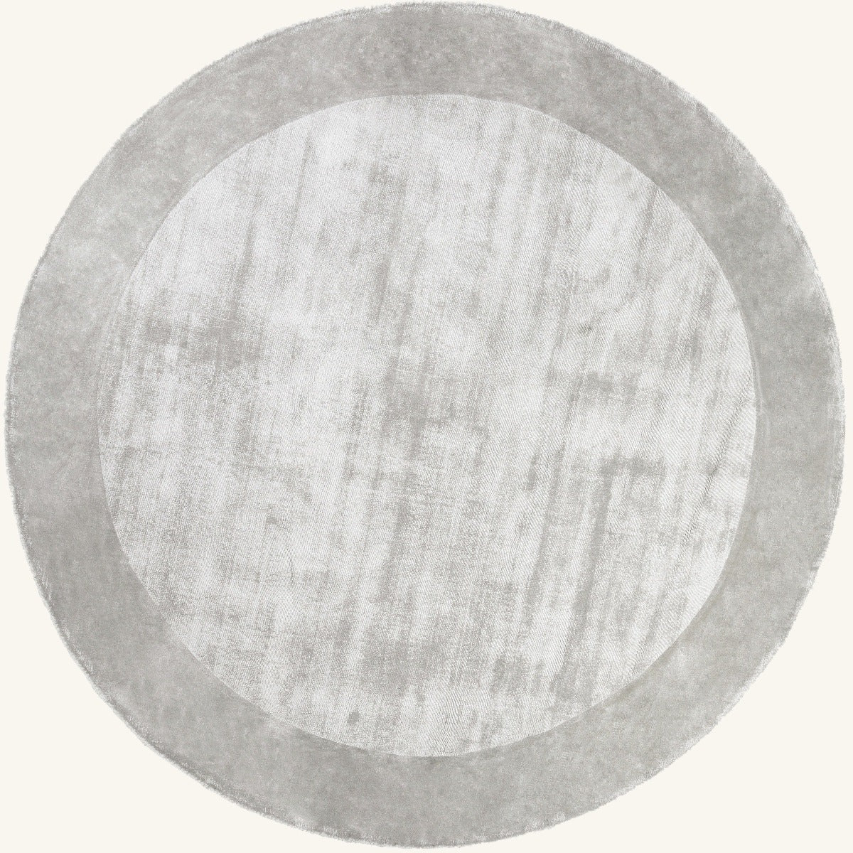 Tapis rond design gris clair - Bari - fond #F9F6F0 détouré