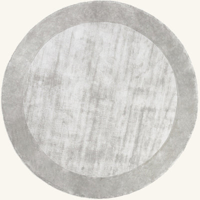 Tapis rond design gris clair - Bari - fond #F9F6F0 détouré