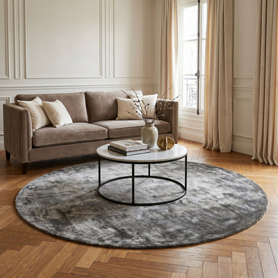Tapis rond design gris - Torino - ambiance salon 3