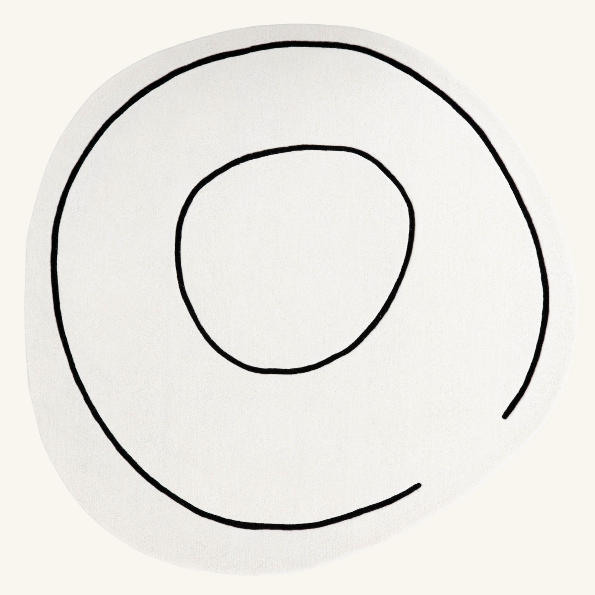 Tapis rond en laine ivoire - Carina